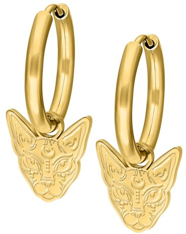 Wildcat Ohrringe - Little Sphynx Hoops | Chirurgenstahl 316L - hautverträglich, langlebig, wasserfest