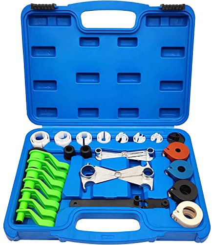 ZKTOOL 25PC Quick Disconnect Tool Set, Line Disconnect Tool Kit for A/C Fuel & Transmission Systems, Fuel Line Disconnect Tools for Mechanics Compatible with Most Ford Chevy GM Models