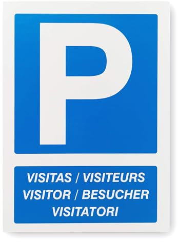 Panneau de parking 18 x 25 cm de signalisation en composite d'aluminium de 2 mm d'épaisseur (Parking Visiteur)