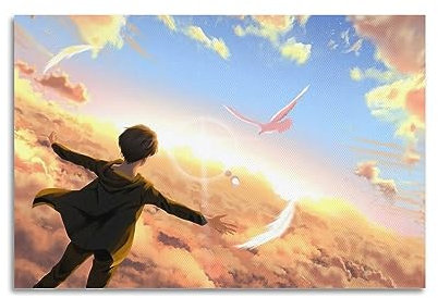 VZRSQZK Anime-Poster Attack on Titan, dekoratives Gemälde, Leinwand, Wandposter und Kunstdruck, moderne Familienschlafzimmer-Dekoration, Poster, 20 x 30 cm