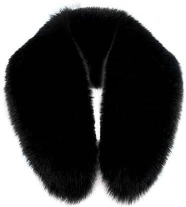 Asudaro Pelzkragen Damen, Winter Kragen Kunstpelzkragen Schal Weich Hals Wärmer Flauschig Kunstpelz Fellkragen Wie Echtpelz Kunstfell Kragen Bekleidungszubehör Schwarz 90cm