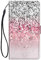 ChoosEU Case for Samsung Galaxy A15 5G / 4G Wallet Case Leather Case with Card Slot Holder Flip Cover Design Cute Pattern for Girl Women Men Shockproof Phone Case Flip Case Galaxy A15 - Silver Pink