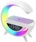 Multifunctional Bluetooth Speaker-Colorful Atmosphere Light Wireless Charging and Clock All-in-one Machine, G Shaped Smart Lamp and Bluetooth Speaker with Wireless Charger for Bedroom (with Clock)