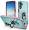 Samsung Galaxy S24 Plus 5G Case with Ring Holder Kickstand, Military Grade Protective Cover [Hard PC Back] Magnetic Heavy Duty Armour Shockproof Phone Case for Samsung S24+/S24 Plus, Green & Pink