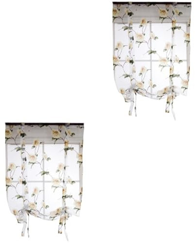 TOPBATHY 2 Stück Vorhänge Für Kinderzimmer Kinderzimmervorhänge Balkonvorhänge Vorhang Für Schlafzimmer Floraler Römischer Vorhang Durchsichtiger Fensterrollo Fertiges Produkt