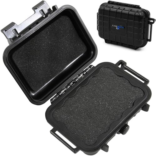 CASEMATIX 14,6 cm wasserdichter kleiner Hartschalenkoffer mit anpassbarem Schaumstoff für tragbare Elektronik, Werkzeuge und Zubehör – kleine Hartschalenkoffer aus Kunststoff mit vorgewürfeltem
