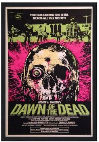 Filmposter Dawn Of The Dead, ästhetisch, gerahmt, Leinwand, Poster, Raumdekoration, 20 x 30 cm