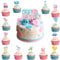ALEGRE Boy or Girl Tortendeko,16 Stück Gender Reveal Party Deko Kuche,Blau Rosa Tortendeko Babyparty,Baby Cupcake Topper,Girl or Boy Cake Topper,Kuchendeko für Baby Shower,Taufe,Gender Reveal Party