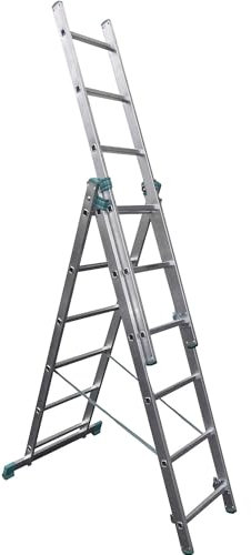 kaiserkraft Scala multiuso in alluminio, 3 pezzi, 3 x 6 pioli