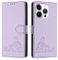 ScandiCasis iPhone 13 Pro Max Flip Case, Cat Pattern Leather Cover with [Card Slots] [RFID] [Wallet] [Kickstand] Shockproof Case, Purple
