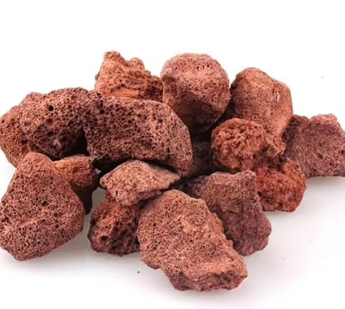 Grava Piedra Volcánica Roja - Granulometria 9-25mm | Sacos de 1.9kg, 3kg, 4.9kg, 7kg, 9kg,15kg | Decoración de Plantas, Macetas, Jardines, Acuarios, Peceras o Terrario. (1.9, Kilogramos)