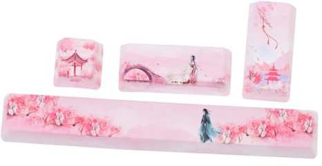 Hoement 1satz Ersatz Tastenkappen Für Mechanische Tastaturen Schlüssel Fünfseitig Bedruckte Keycaps Esc Enter Space Kreative Muster Leicht Und Handlich