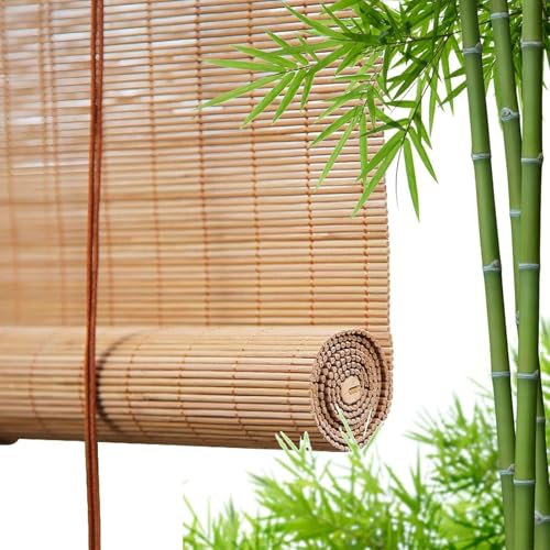 Bambusrollo Für Türen Und Fenster, Büro Seitenzug Fensterrollo,70% Blickdicht Sichtschutz Sonnenschutz Anti-uv,Outdoor Bambusvorhang,Jalousien Raffrollo,Benutzerdefinierte Bambusrollo