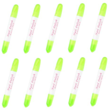 Healvian 10pcs French Manicure Nail Polish Remover Pen Absorbent Enamel Detail Cleaning Pen Reusable Nail Polish Corrector Random Color