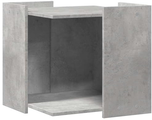 vidaXL Katzenklo Schrank, Katzenschrank Katzentoilette, Beistelltisch Katzenhaus, Katzenmöbel Verstecktes Design, Betongrau Holzwerkstoff