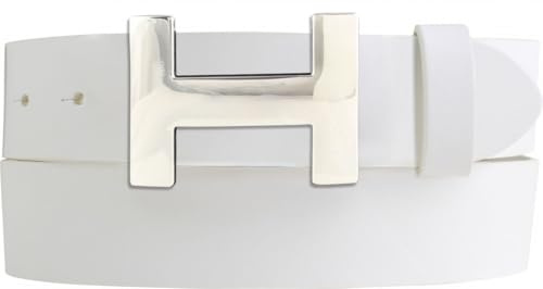 BELTINGER Designer Gürtel HENRY aus Vollrindleder 4 cm | Eleganter Ledergürtel für Damen und Herren 40mm | Silber glänzend