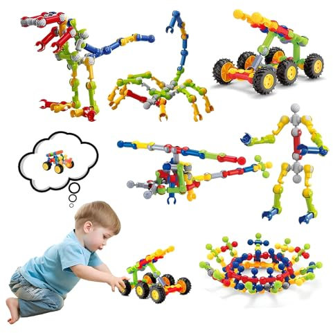 ChaneeHann Jeu de Construction, Blocs de Construction 110 pièces, Jouet éducatif STEM, interactif et éducatif pour Enfants de 3-12 Ans, pour garçons et Filles Cadeaux d'anniversaire