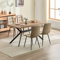 ANVOFONG Esstisch Mit 4 Khaki Stühlen, 140 x 80 x 76 cm Rechteckig Aus Holz, Esszimmerstühle Mit Technischem Tuch, Für Küche Esszimmer Und Wohnzimmer, Dunkelbraun