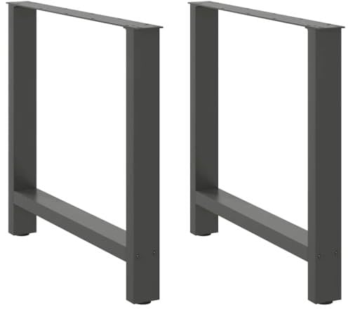 vidaXL Pieds de Table à Manger Anthracite 2 pièces 70 x (72-73) cm Acier
