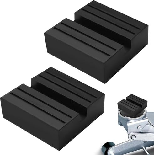 2 Piezas Cuadrado Bloque de Goma con Ranuras 75x75x25 mm Universal Car Jack Pad Protección de Vehículos Ajuste Hidráulico del Automóvil Gato Hidráulico Tacos de Goma para Protección de Vehículos