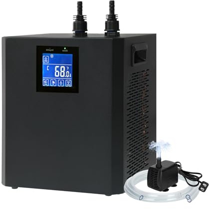 Aquarium Chiller 79 Gall, 1/3 PS Wasserkühlmaschine, Hydrokultur-Kühlsystem, Fischtank-Kühler mit verbesserter LED-Anzeige, für Axolotl Quallen