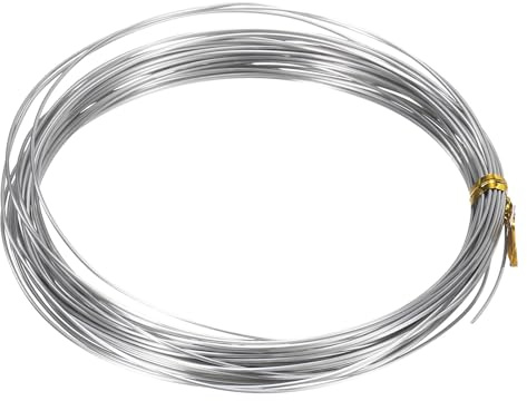 sourcing map Filo in acciaio inox da 0,8 mm, spessore 0,8 mm, morbido filo per sculture artigianali, resistente all'ossidazione, per la creazione di gioielli, perline fai da te, colore: argento