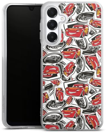 Silikon Hülle kompatibel mit Samsung Galaxy A 16 5G Case transparent Handyhülle Cars Disney Pixar Lightning McQueen 95