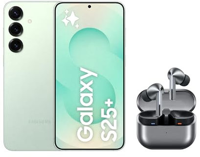 SAMSUNG Galaxy S25+ 256GB Menta + Galaxy Buds3 Pro - Móvil con IA, Galaxy AI, Dual SIM con Auriculares inalámbricos