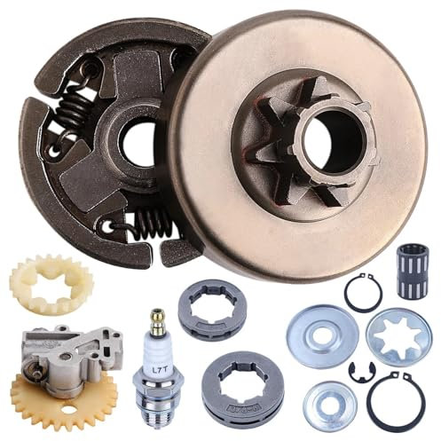 LALAL Gruppo frizione, tamburo frizione, set cuscinetti ad aghi for Stihl MS380 MS381 038, corona pignone motosega, candela, guarnizione ingranaggio a vite senza fine