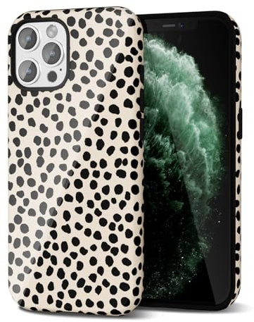 Svanove Cheetah Print Phone Case for iPhone 11 Pro Max Case Girly, Cute Leopard Case for Women, Luxury Trendy Retro Animal Print Design, Aesthetic Pattern Hard Shell Plastic Cover, Beige Polka Dots