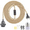 BlueXP Douille de Lampe E27 Vintage avec Interrupteur et Câble 6m en Corde de Chanvre Tressée Vintage Anneau à Vis pour DIY Lampe Suspension Lumière Pendante Industrielle pour Salon Chambre Bar