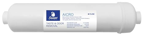 Filtro in Linea per Impianti ad Osmosi - Efficacia Cloro, Odore, Sapore, Trialometani - Tecnologia Carbone attivo in granuli - Materiale Carbone attivo vegetale - 10 Pollici 1/4 filetto - (AICROSW)