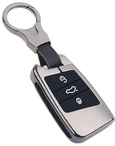 ANBOO VW Schlüsselhülle Silbergraue Stoßfeste Passend für VW Passat Schlüssel mit Schlüsselanhänger Hochwertiges Autoschlüssel Hülle Modernes Design Geeignet als Geschenk für Männliche