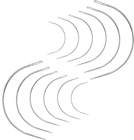 12 Pcs Curved Sewing Needles Kits,Curved Needles for Hand Sewing Set - 2 to 5 Curved Hand Sewing Needles for Leather,Curved Sewing Needles, for Sewing Repairing Carpet Leather Canvas Weaving Crafts