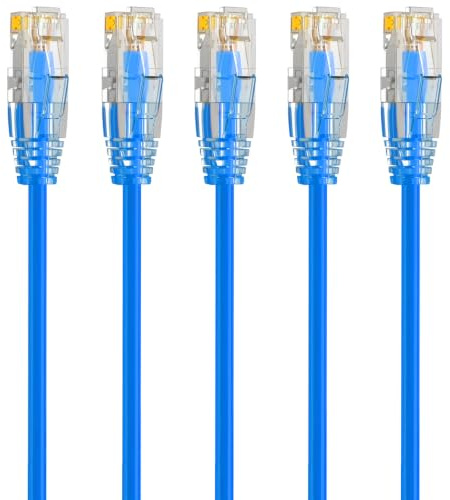 Qiuean Cat6a Lan kabel 0.2m (5 Stück), 10Gbps Patchkabel für Patch-Panel | 28AWG Kupfer 550MHz Hochgeschwindigkeits-Netzwerkkabel für Netzwerkschrank, Serverraum, Rechenzentrum & Switch-Verbindungen.