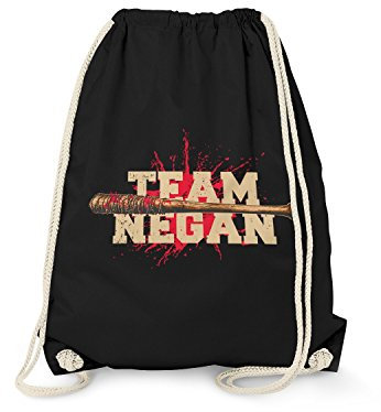 Fashionalarm Turnbeutel - Team Negan | Rucksack zur Serie T-W-D als Geschenk Idee für Fans | Dead Walking Lucille The Saviors, Schwarz One Size