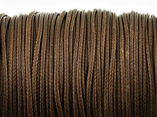 10 m Polyesterkordel gewachst in braun, 1 mm von Vintageparts, DIY-Schmuck