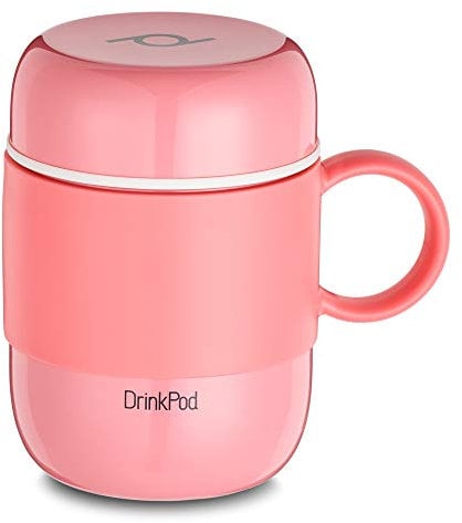 DrinkPod LGB-280P Mug isotherme, Acier Inoxydable, Rose, 280ml - 12 cm x 8 cm x 12 cm