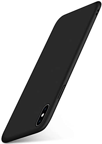 moex Alpha Case für Apple iPhone XS Max Hülle Ultra Dünn, Schutzhülle mit erhöhtem Kameraschutz, Slim Cover Hardcase Backcover, Dünnste Handyhülle Minimalistisch, Matt Schwarz