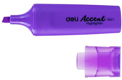 DELI Textmarker mit Keilspitze, 1-5 mm, Violett, farbbeständig, schnelltrocknend