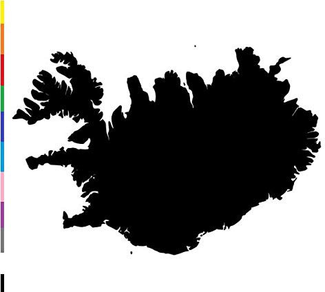 generisch Island Aufkleber, Autoaufkleber, Länder Aufkleber,Wohnmobil Caravan Aufkleber, Silhouette Aufkleber, Wandtattoo (263) (Farbauswahl aus Farbtabelle, 25x17cm)