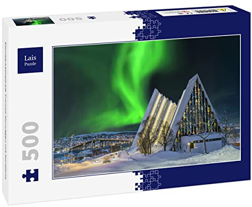 Lais Puzzle Ice Sea Cathedral Tromsø Norway with Northern Lights 500 pieces
