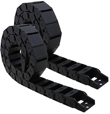 OTOTEC 2Pcs 18x37mm Nylon Drag Chains Semi Closed Cable Wire Carrier Tow Line 1M Length Flexible Nested For CNC Machine Tools 3D Printer Accessories