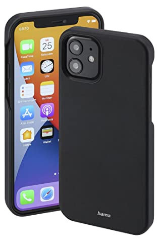 Hama Hülle für Apple iPhone 12 mini kompatibel mit MagSafe (Magnetische Hülle für induktives Laden, Handyhülle schützt vor Stößen, Kratzern und Schmutz, Elegantes Case aus Kunstleder) schwarz