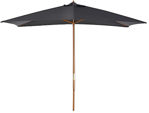Outsunny Sombrilla Recta Rectangular Sombrilla de Jardín Tamaño Grande Dim. 3 x 2 x 2,5 m gris oscuro