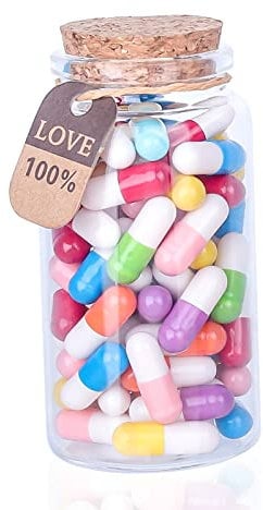 Capsule Letters Message in a Bottle-Love Pills-Birthday,Valentines Day, Mother's Day ,Graduation season Party gift The Cute Gifts for Boyfriend and Girlfriend. (Mixed Color 81)