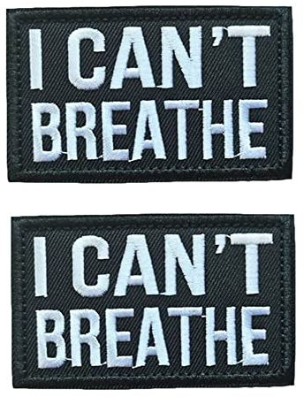 Ersatz für I Can't Breathe bestickte Aufnäher, taktische Moral-Applikation, Klettverschluss, 2 Stück (I Can't Breathe)