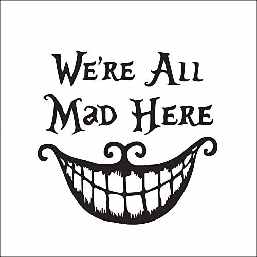 Uteruik Halloween-Wandaufkleber We are All Mad Here, Vinyl, abnehmbar, 41 x 42 cm