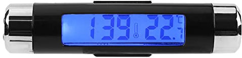 TKSE Termometro per Auto, Orologio elettronico per Auto 2 in 1, termometro per Orologio elettronico per Auto Multifunzionale Display Digitale retroilluminato a LED, 3,4x0,7 Pollici