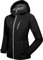 Little Donkey Andy Regenjacke Damen Wasserdicht und atmungsaktiv Windbreaker Leichte Outdoor Jacke mit Kapuze Schwarz M